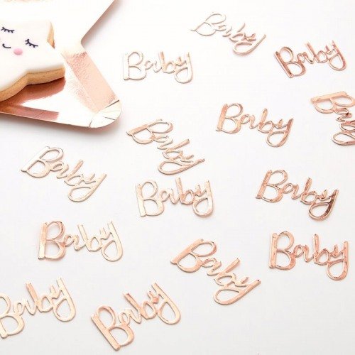 Rose Gold Baby Girl Shower - Baby Table Confetti